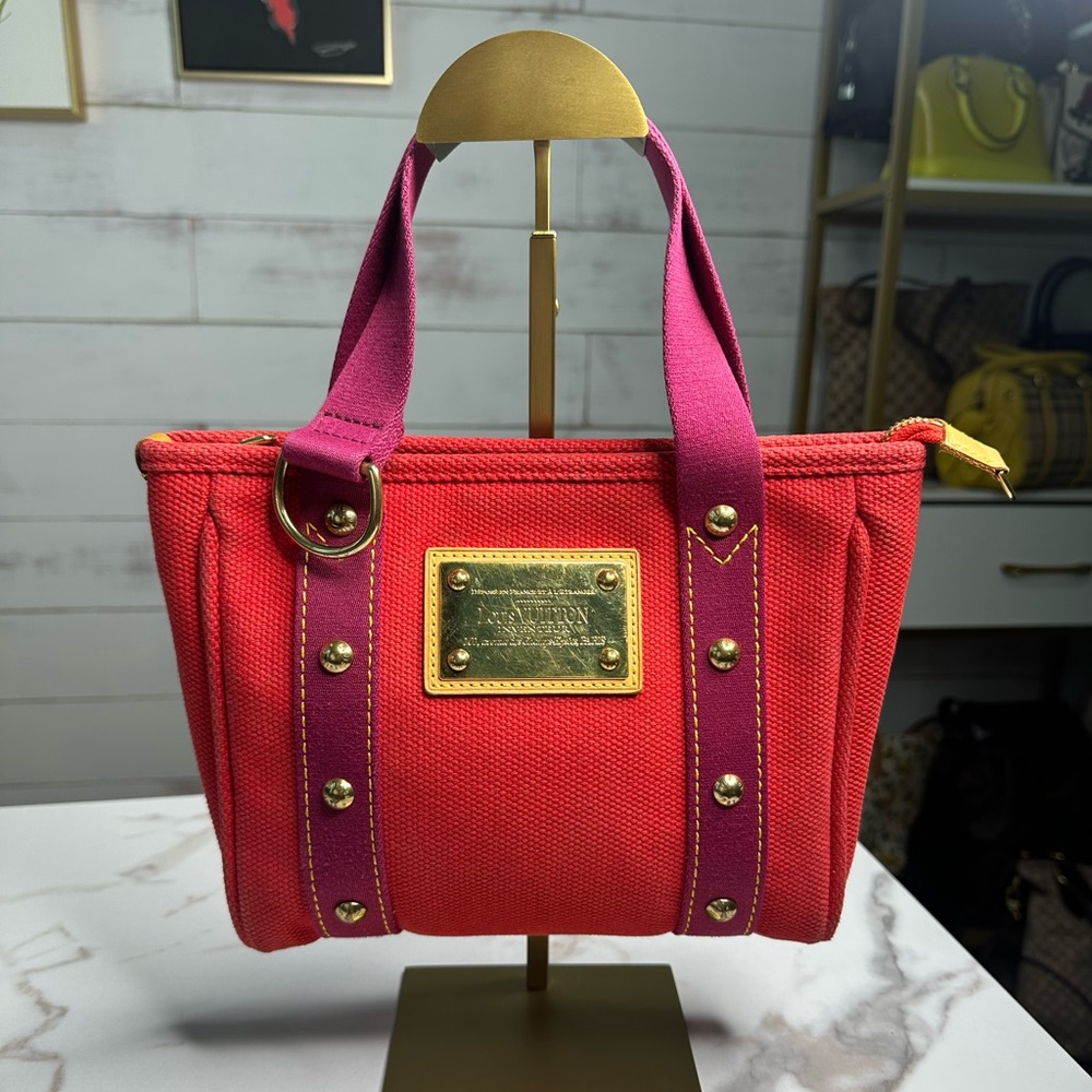 SOLD ❌❌❌Authentic Louis Vuitton Antigua Cabas PM Hand Bag Rouge